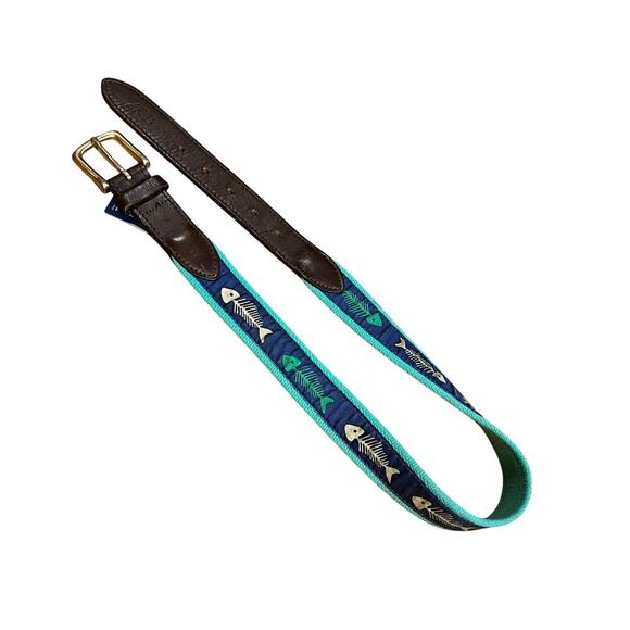 Vineyard Vines Teal and Brown Belt - Picture 4 of 5